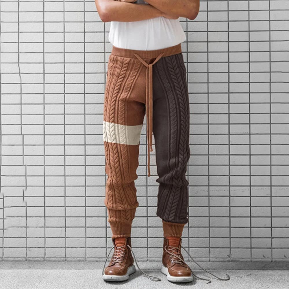 2023 Winter Vintage Patchwork Knit Pants for Men